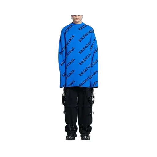 All Over Logo Crewneck Wool Knit Sweater