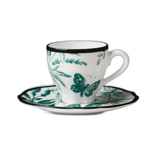 Herbarium coffee cup and saucer, double set