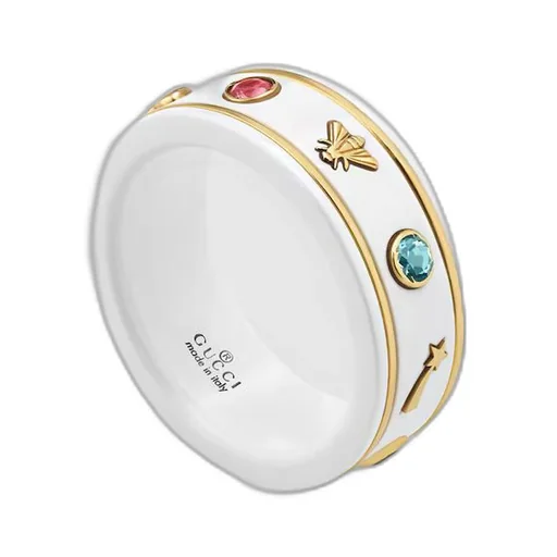 Icon ring with gemstones