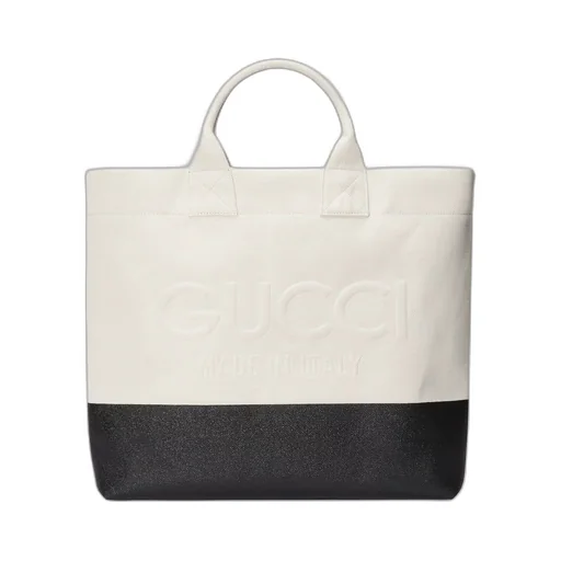 Canvas tote bag with embossed detail