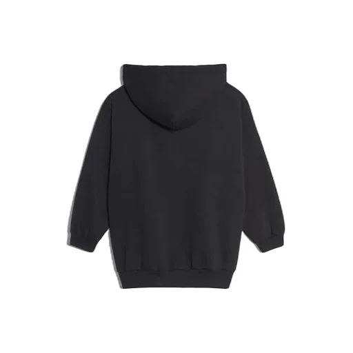 Dropped Shoulder Sleeves Alphabet Hoodie Black