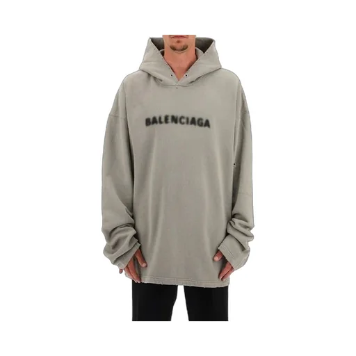 Blurred Logo Distress Hoodie