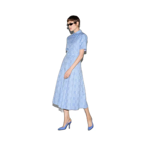 Cotton poplin midi dress
