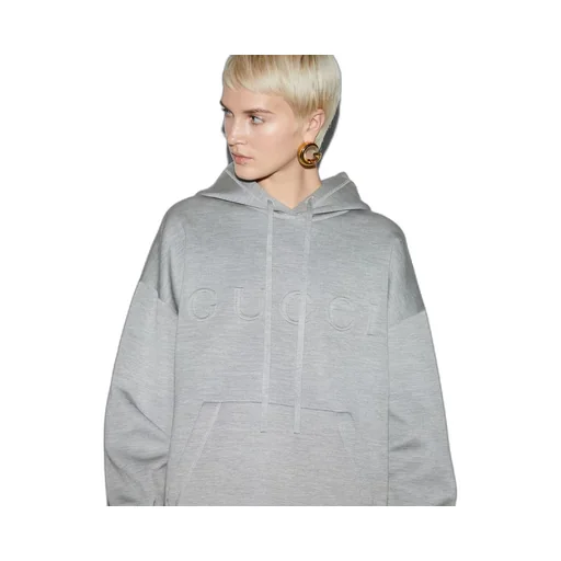 Extra fine knit hooded jumper