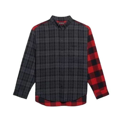 Patchwork Plaid Flannel Shirt