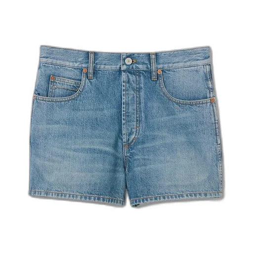 Regular denim shorts with Horsebit
