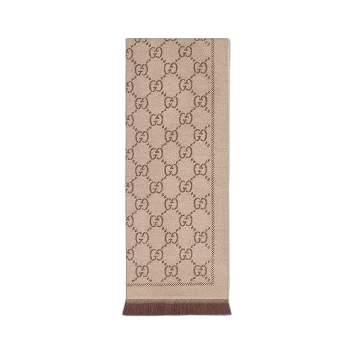 GG jacquard knitted scarf