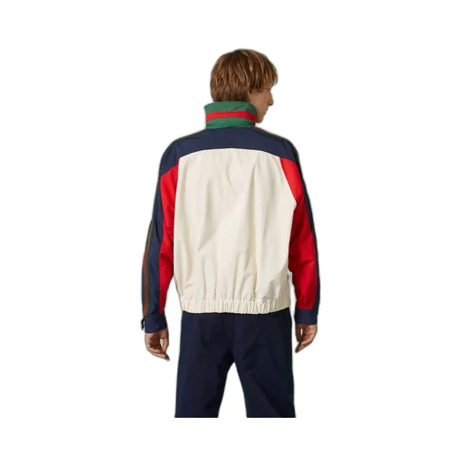 Cotton nylon jacket with patch