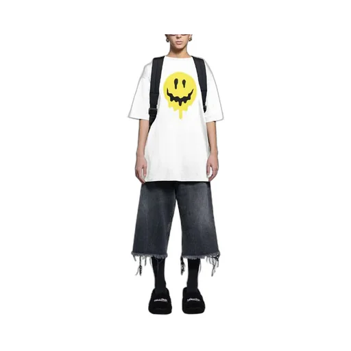Smiling Face Printing Loose T-Shirt