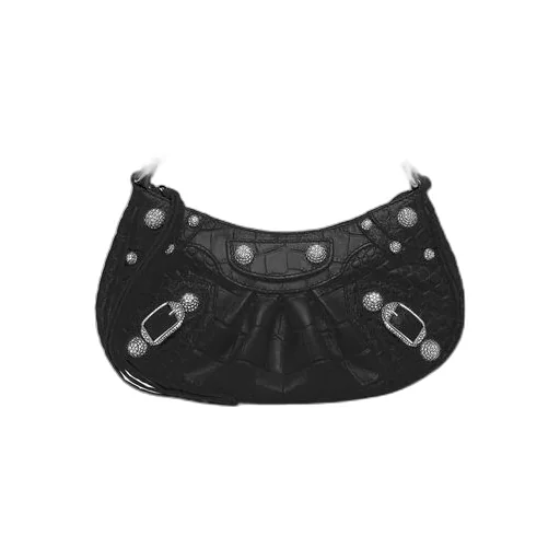 Le Cagole Mini Bag With Chain Crocodile Embossed With Rhinestones