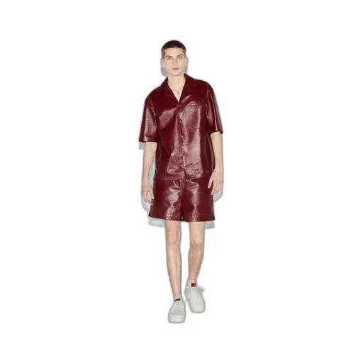 Leather shirt with Gucci detail