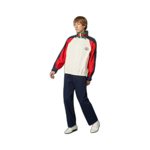 Cotton nylon jacket with patch