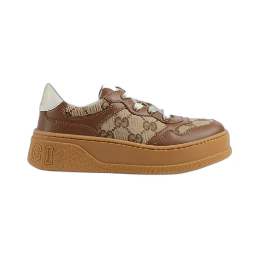 Children's leather platform trainer