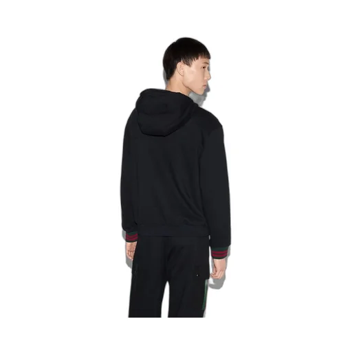 Cotton jersey hooded jacket with Web