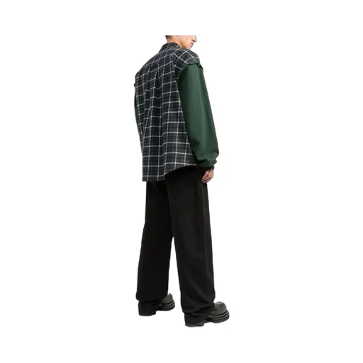 Checked Panelled Flannel Shirt