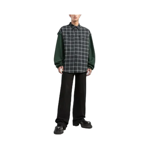 Checked Panelled Flannel Shirt