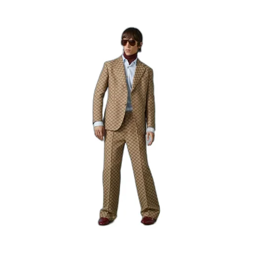 GG linen blend canvas formal jacket