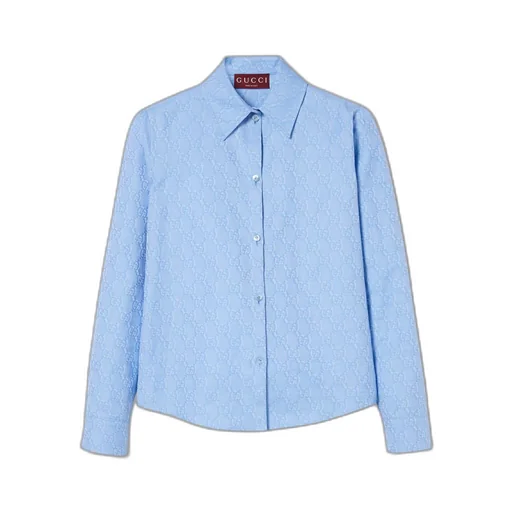 GG Oxford cotton shirt with optical effect