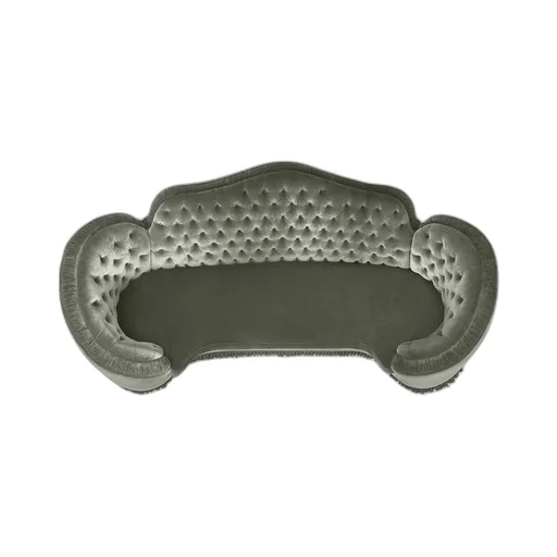 Capitonné camelback velvet sofa