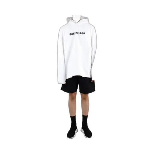 Blurred Logo Distress Hoodie