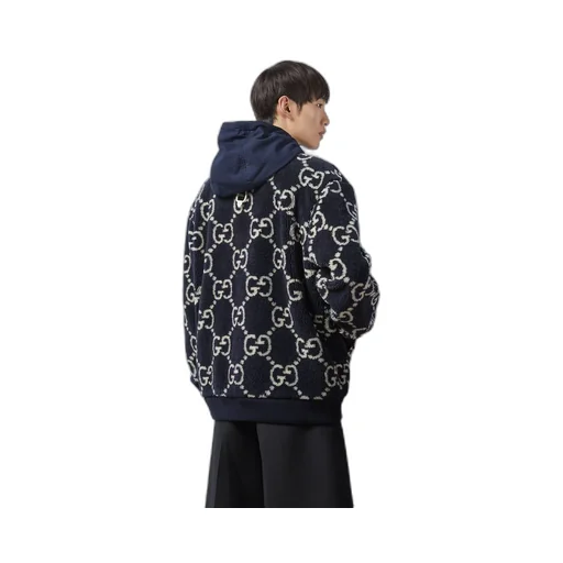 GG fuzzy fabric jacquard jacket