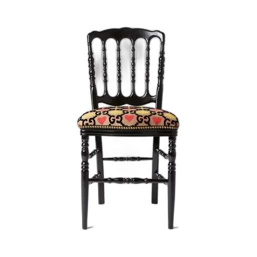 Wood chair with GG jacquard