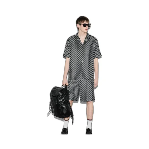 GG print silk shirt