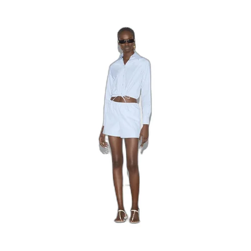 Pinstripe cotton jacquard shorts