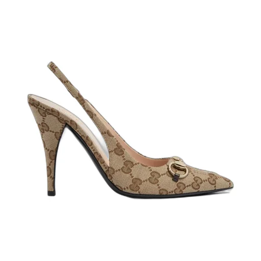 Women's GG canvas slingback pump
