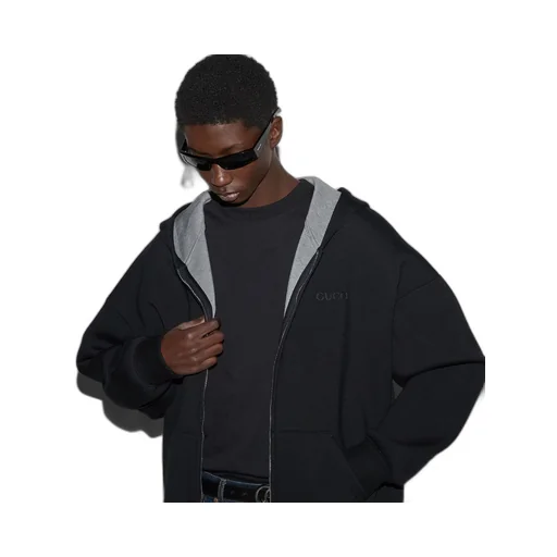 Viscose jersey hooded sweatshirt