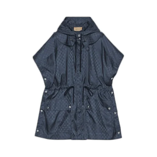 GG nylon jacquard hooded jacket