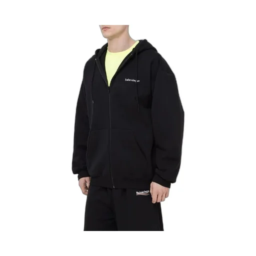 Zipper Long Sleeves Jacket Black