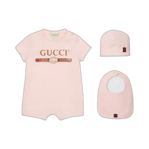 Baby cotton gift set with Gucci logo