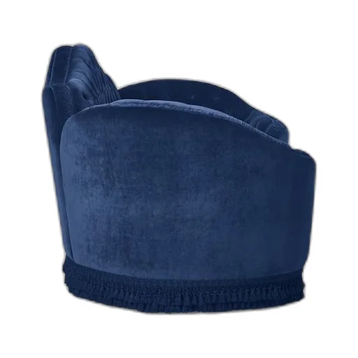 Capitonné camelback velvet sofa