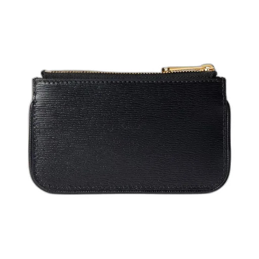 Zip key case with Gucci script