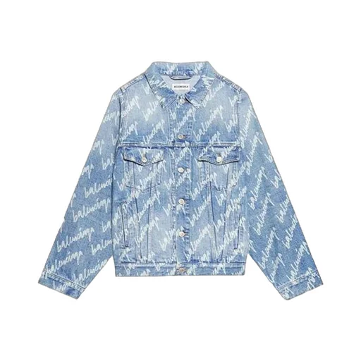 Allover Script Logo Denim Jacket