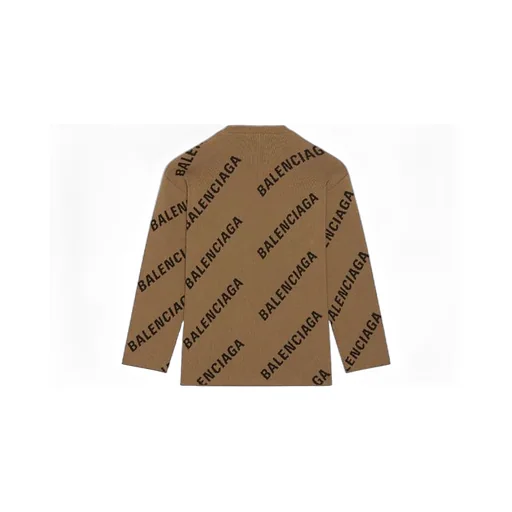 All Over Logo Crewneck Wool Knit Sweater