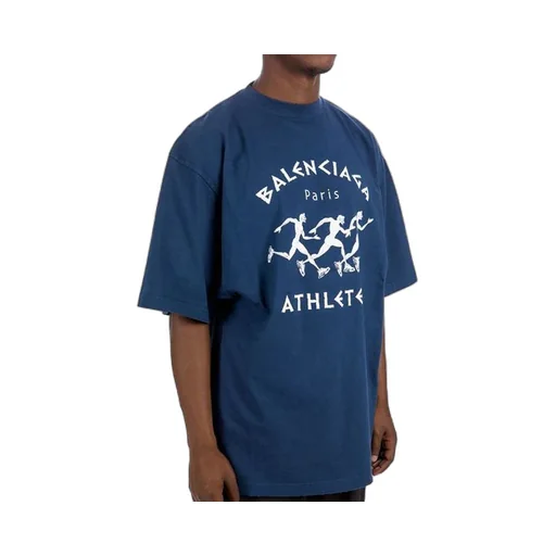 Running Pattern Printing Logo Loose T-Shirt