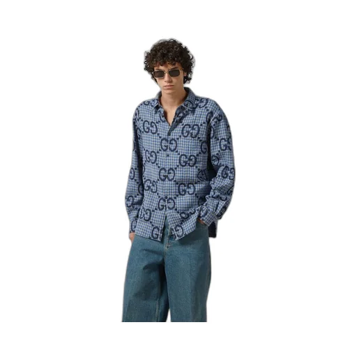 Jumbo GG checked wool shirt