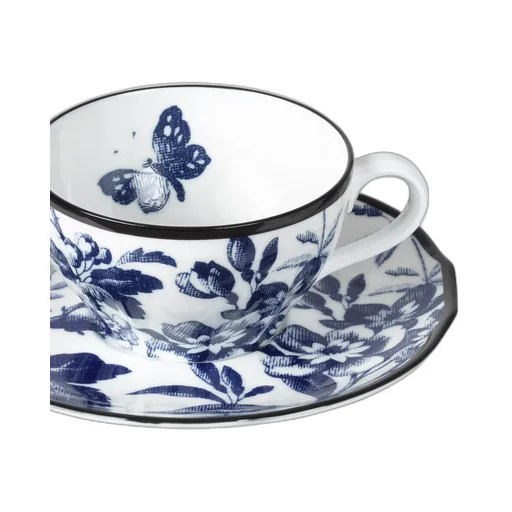 Herbarium teacup and saucer, set of two