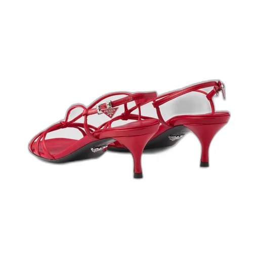 Heeled leather sandals