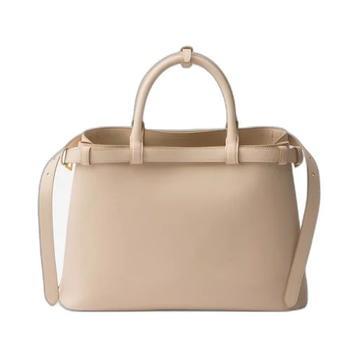 Prada Buckle medium leather handbag with double belt