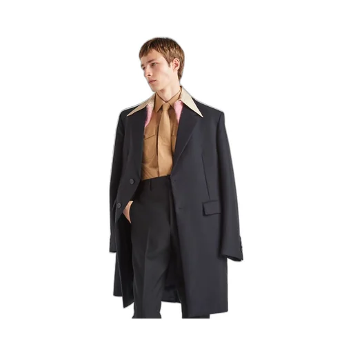 Mohair wool coat with collar
