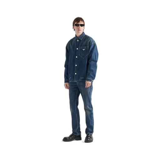 Padded denim shirt