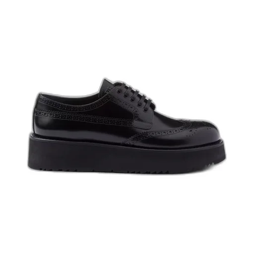 Brushed leather derby shoes