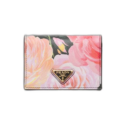 Small printed Saffiano leather wallet