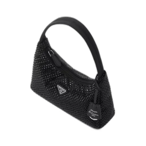 Satin mini-bag with crystals
