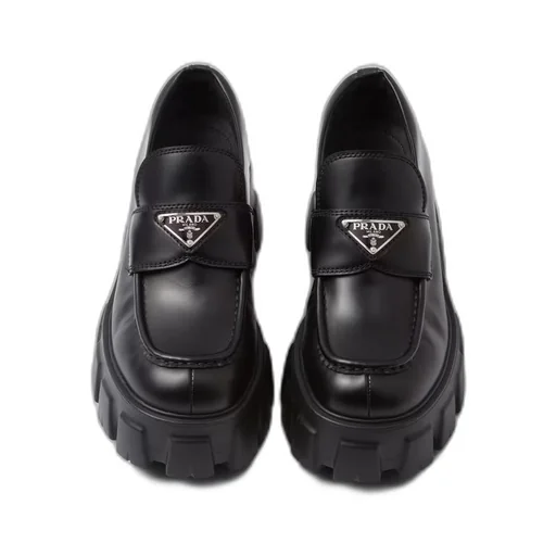 Brushed leather Monolith loafers