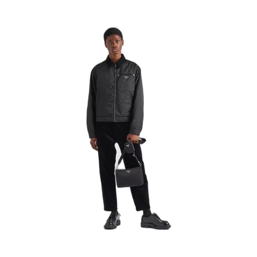 Re-Nylon and Saffiano leather shoulder bag