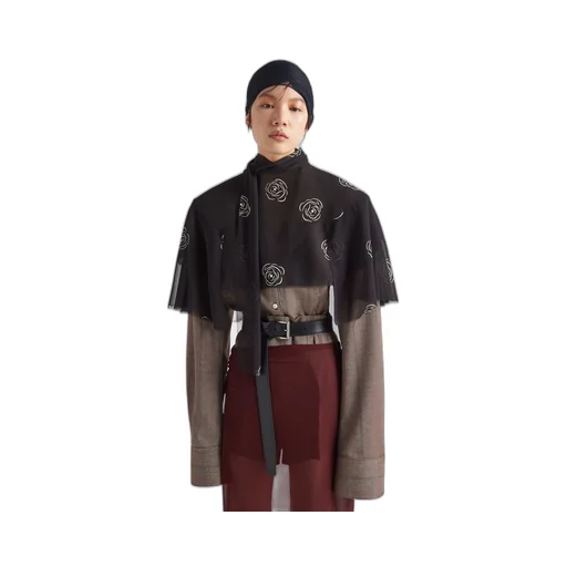 Single-breasted pinstripe wool jacket
